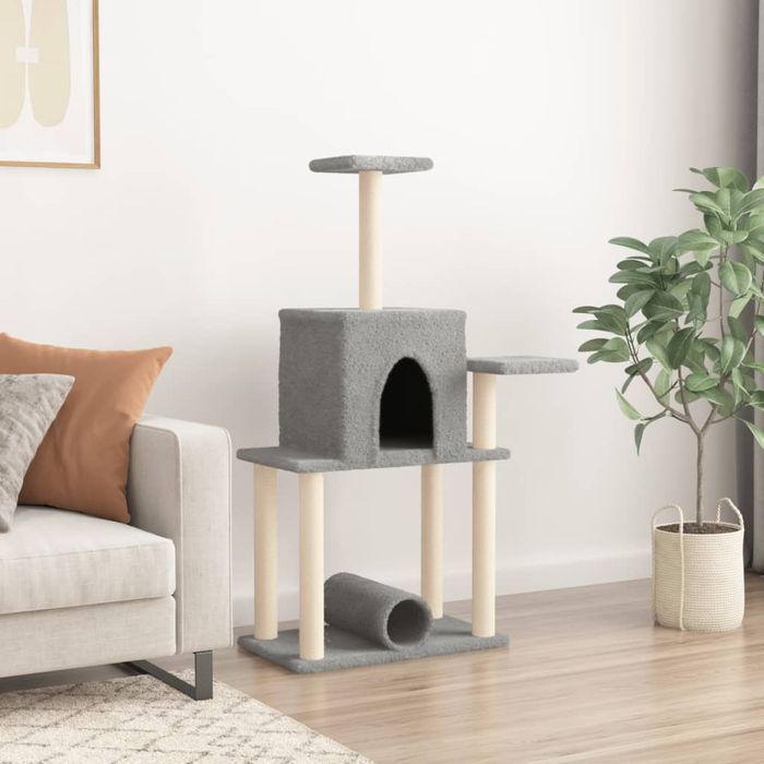 Vidaxl Drapak Dla Kota, Z Sizalowymi Słupkami, Jasnoszary, 122 Cm