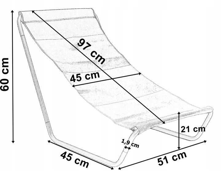 LEŻAK PLAŻOWY Tursytyczny Fotel Ogrodowy Składany