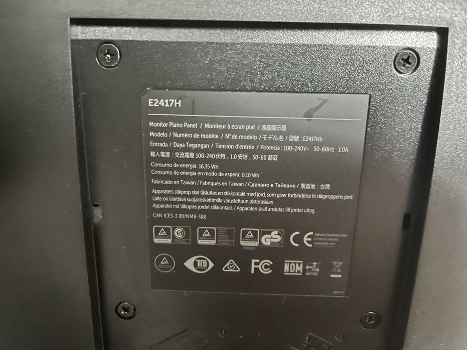 Monitor,  E2417H 100-240V~ 50-60Hz