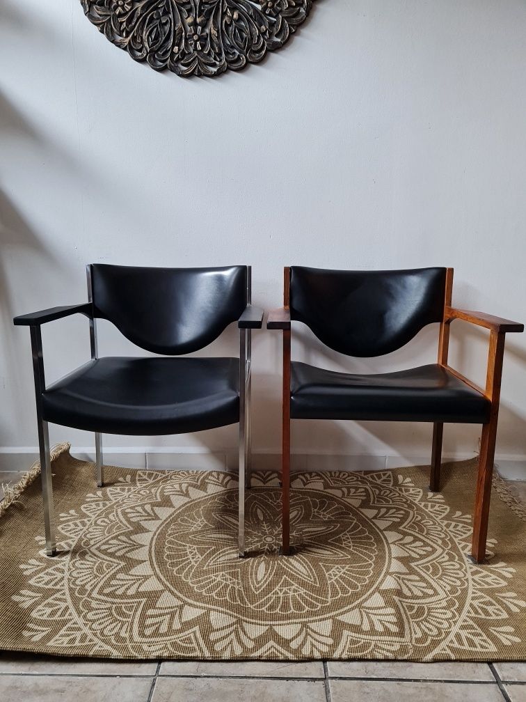 Fotel skórzany Lübke,lounge chair, Niemcy lata 60,Mid-Century Modern