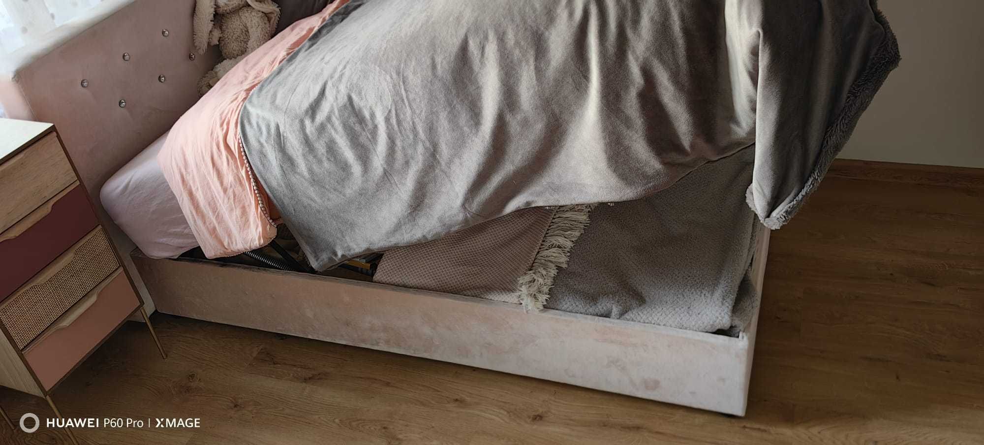 Łóżko z materacem sprężynowym 160x90 na wymiar, pudrowy róż