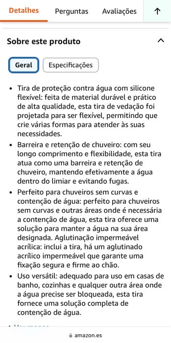 Veda aguas para cozinha ou WC