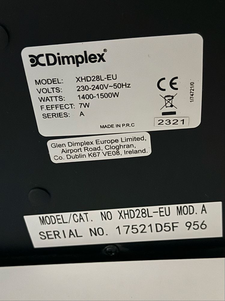 Kominek elektryczny wolnostojący Dimplex 28” biały mat