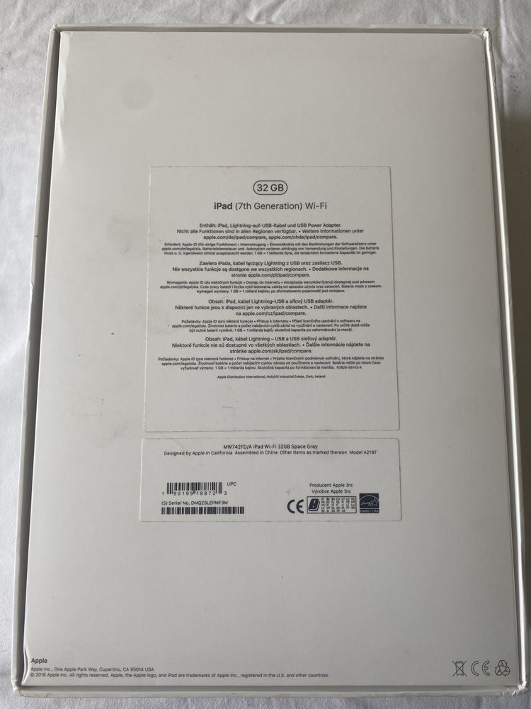 Apple iPad 7gen 32GB Wi-Fi model MW742FD/A