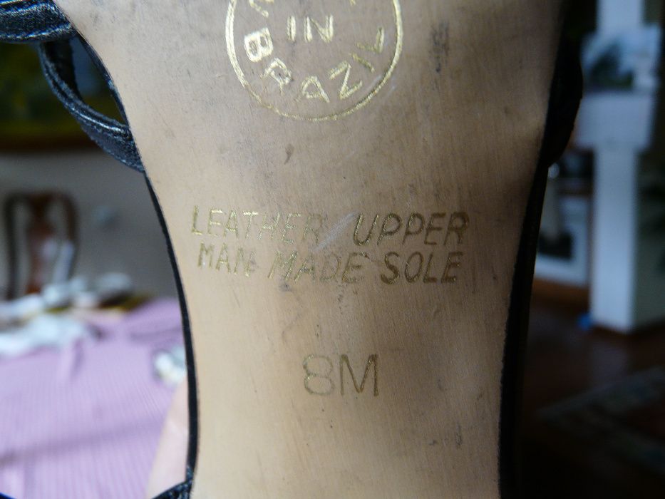 Nine West eleganckie sandalki wyjsciowe czarne skorzane z USA