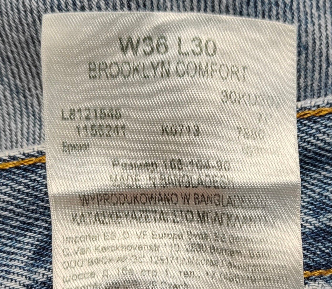 Wr) Lee Brooklyn Comfort oryginalne spodnie jeansowe Roz.36/30