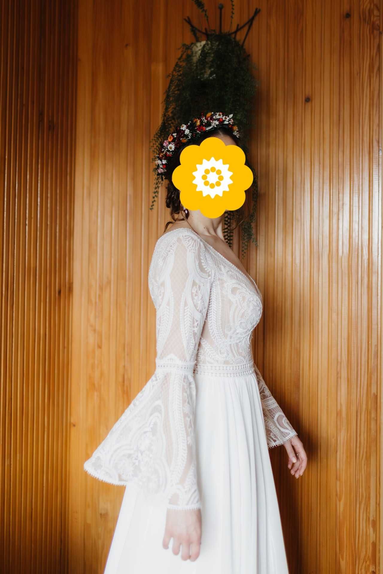 Suknia ślubno w stylu BOHO rozmiar 38/40