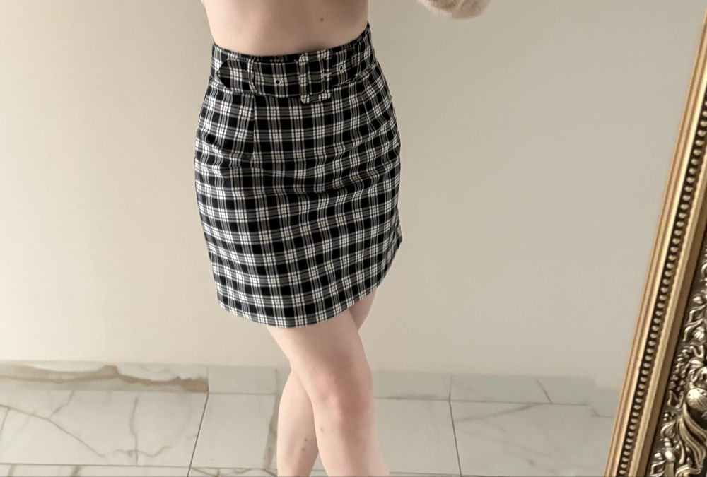 spódniczka mini w kratkę h&m