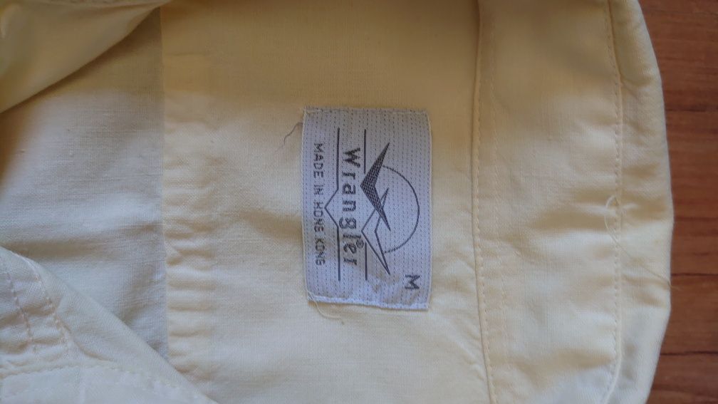Wrangler Vintage koszula męska M jasny żółty lato krótki rękaw