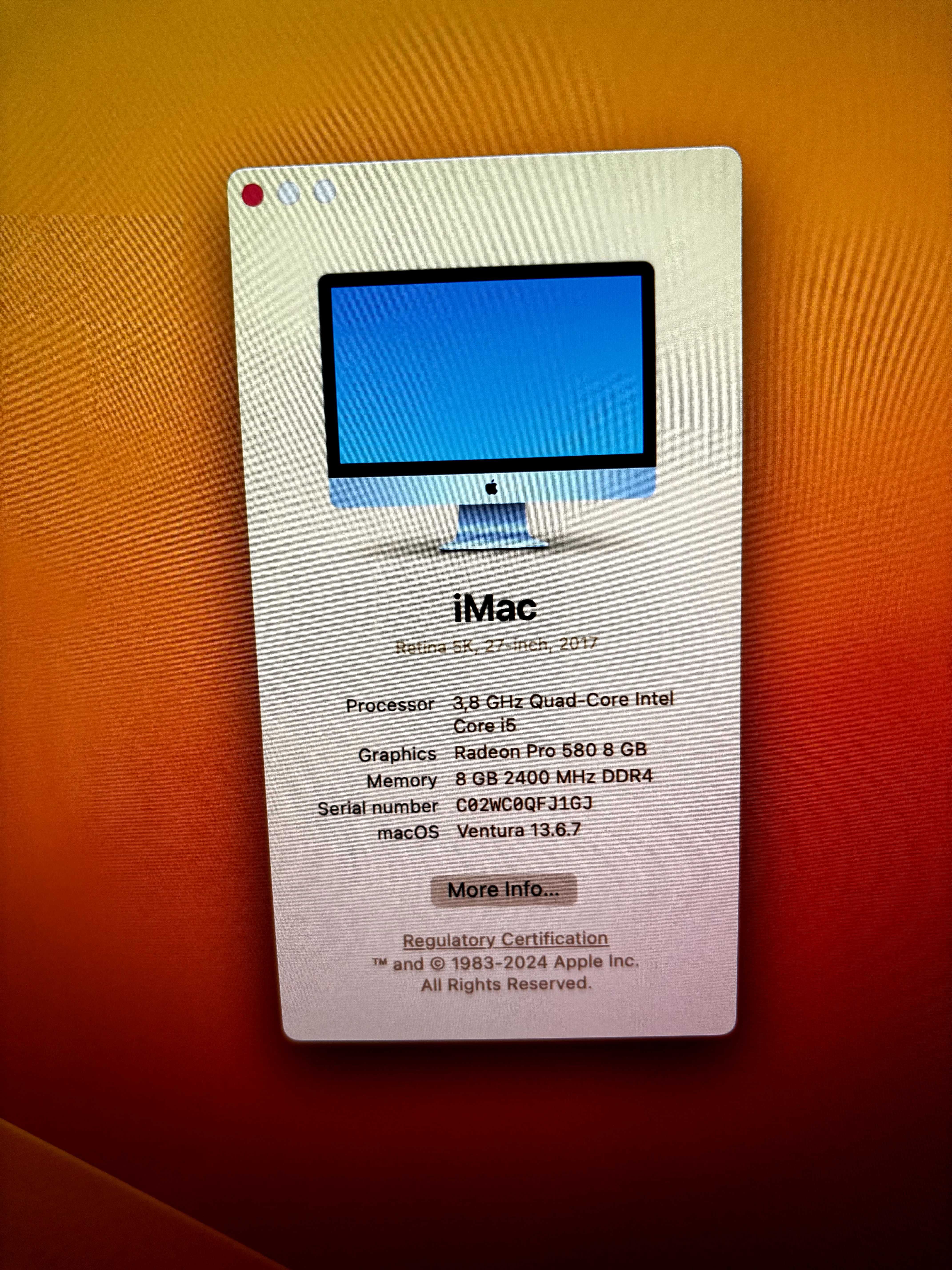 Apple iMac 27 Retina 5k 2017 (com magic keyboard/mouse)