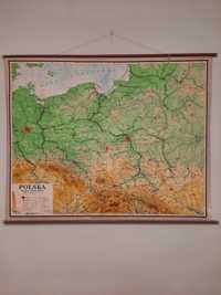 Mapa Polski fizyczna 1957r.