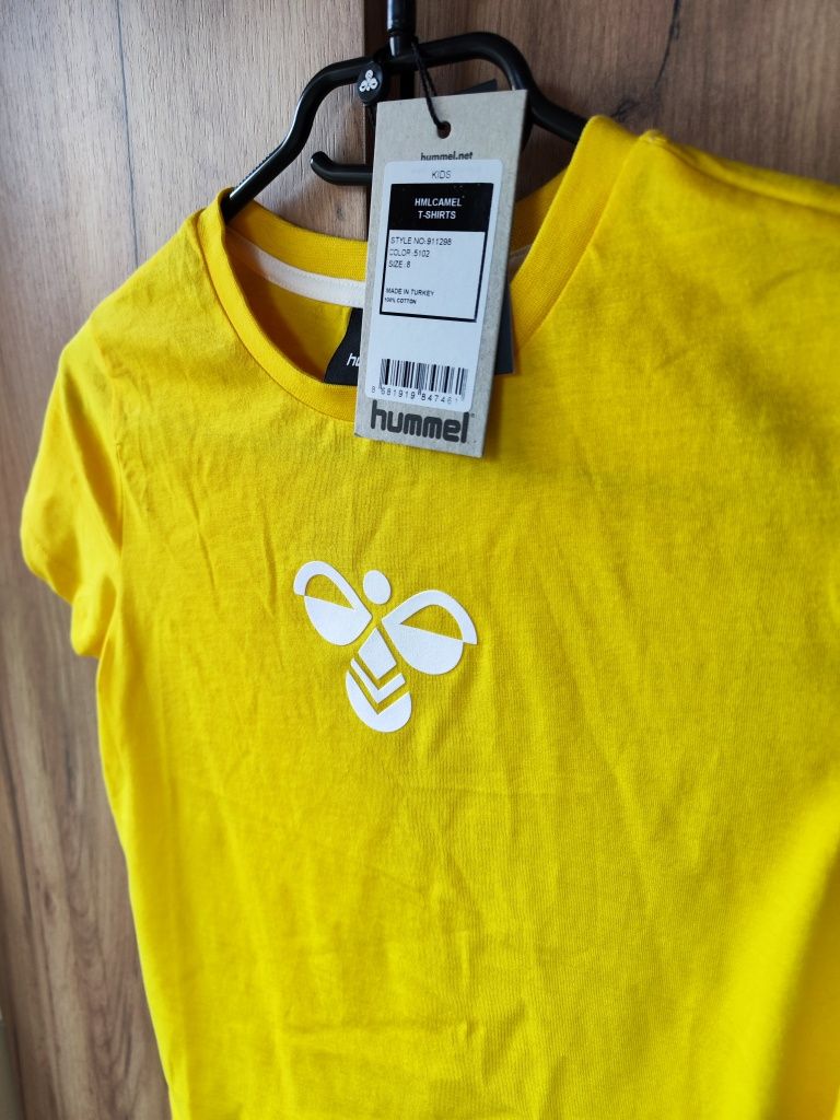 Koszulka t-shirt Bawełniana Hummel, rozmiar 8 lat/128 cm, nowa z metką