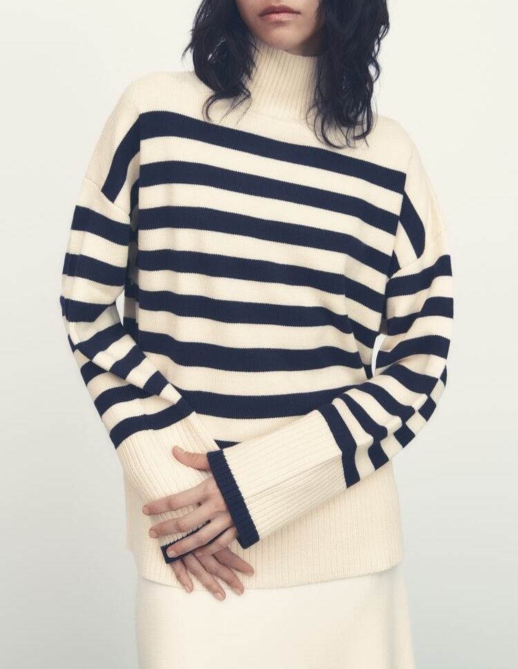 Sweter w paski ZARA 60% wiskoza oversize
