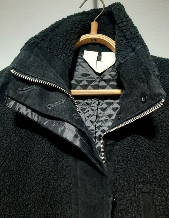 Arket teddy black coat , чорне пальто шуба теді на блискавці 34