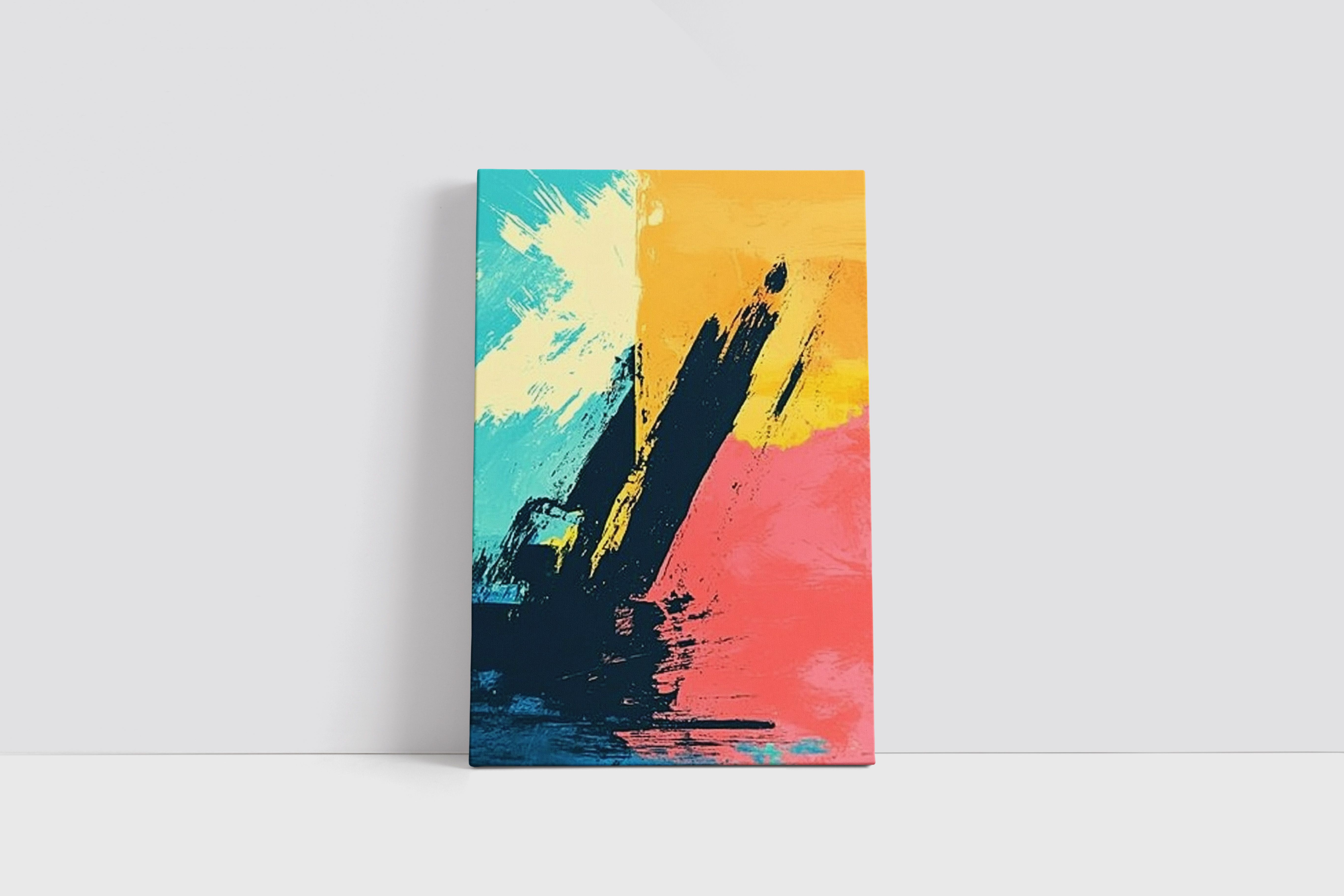 Kolorowy Abstrakcyjny Obraz na Płótnie 50x70 cm do Nowoczesnych Wnętrz
