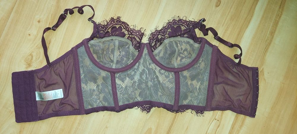 Półgorset 75C/XL,z koronki,z fiszbinami ,modelujący,vintage