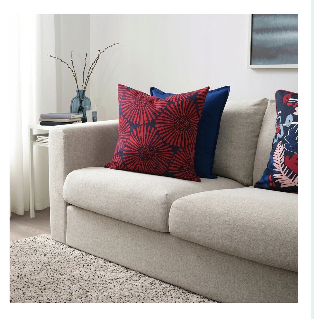 IKEA STJARNTULPAN Poszewka granat plus czerwień plus poduszka 50x50 cm
