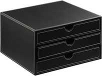 Organizer na Dokumenty A4 Skórzany 3 Szuflady 33x25,5x18 cm Czarny