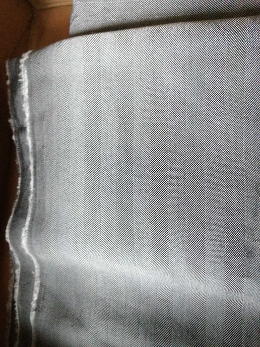 Włoska tkanina wiskoza jodełka szara kupon 210 cm i 74 cm szer 150 cm