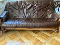 Skórzana sofa plus dwa fotele