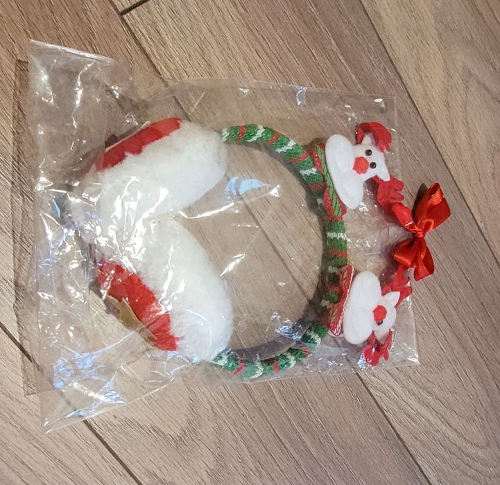 Słuchawki świąteczne dla dziecka. z Mikołajem, nauszniki. NOWE