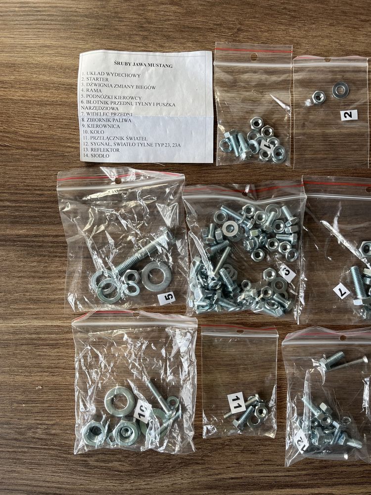 NOWY komplet śrub śruby OCYNKOWANE JAWA 50 TYP 23 mustang jawka