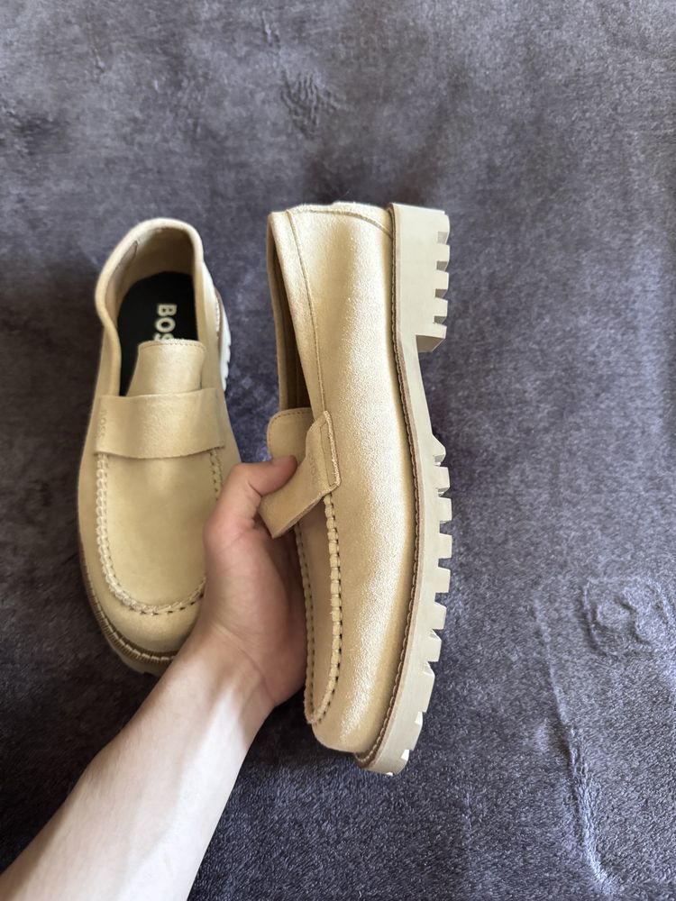 Boss suede loafers лофери чоловічі Hugo Boss