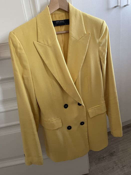 Zara marynarka musztardowa S wiskoza