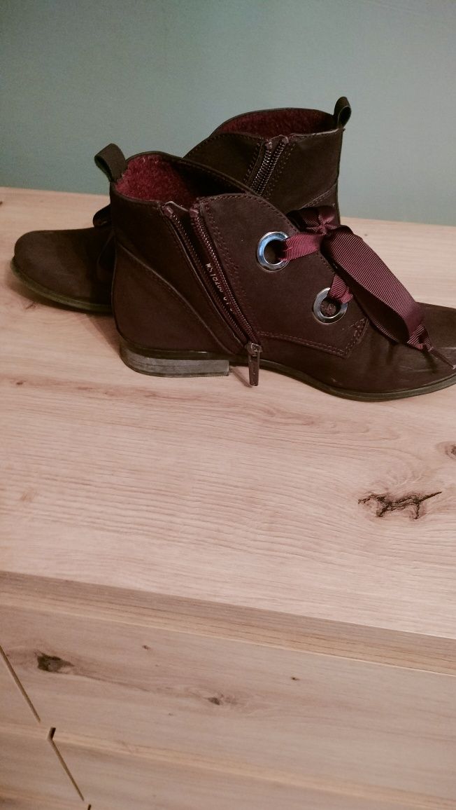 Fioletowe Botki damskie