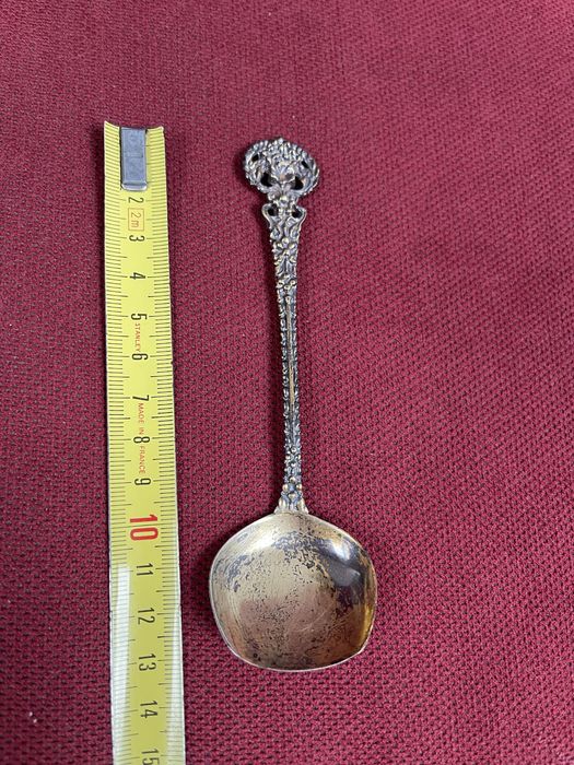Stara Rosyjska Srebrna Złocona Łyżeczka do Cukru Srebro 916