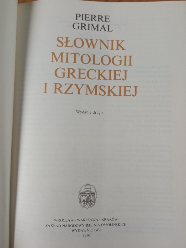 Książka "Slownik mitologii greckiej i rzymskiej" Pierre Grimal