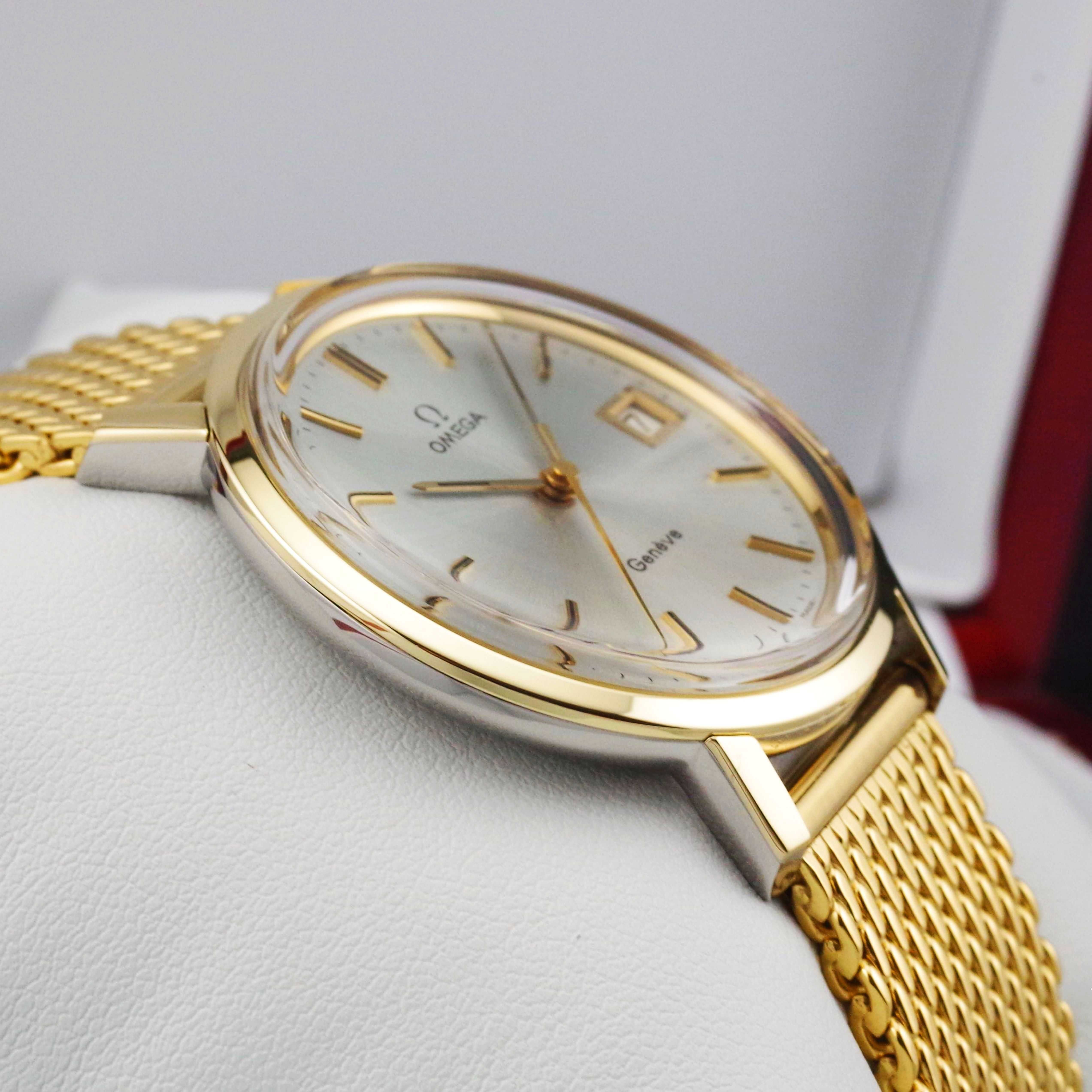 OMEGA GENEVE zegarek męski 14K / SS kaliber 1030 VINTAGE 1975 XL