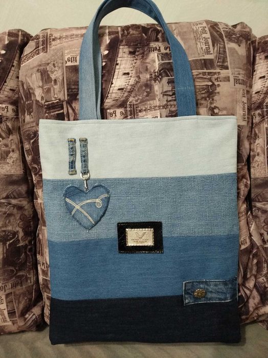 Джинсова сумка хендмейд