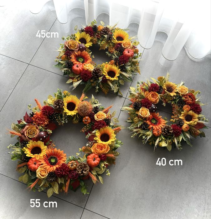 Jesienne dekoracje na drzwi