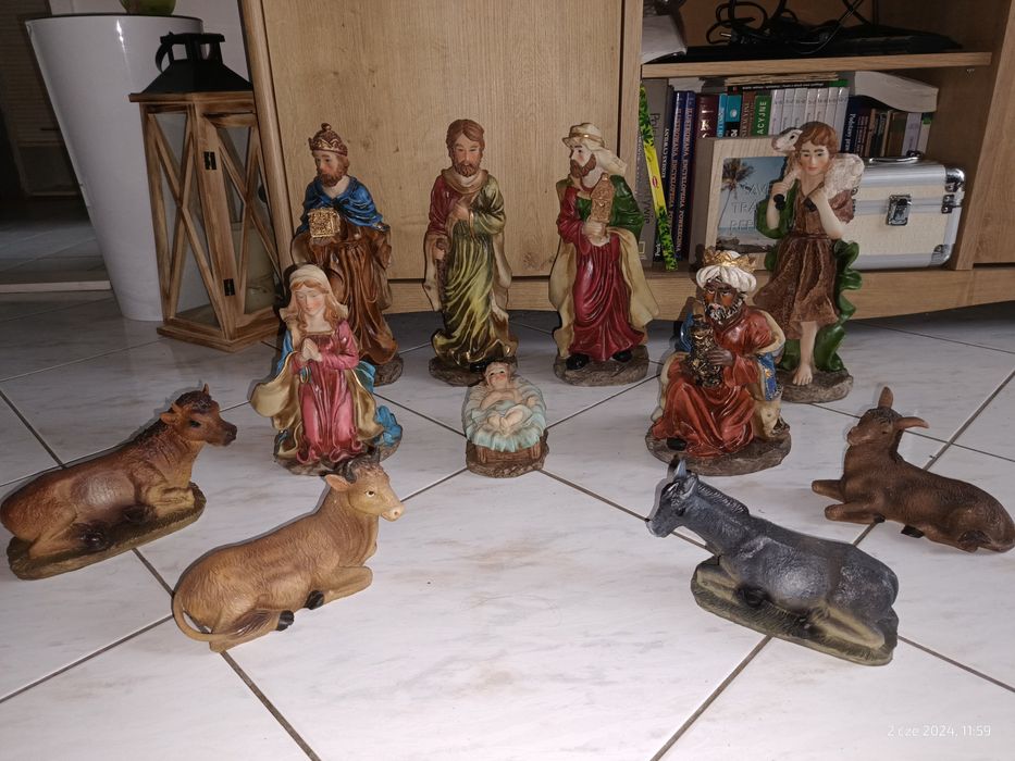 Bardzo Stare Dewocjonalia 11duzych firgurek Szopka Bożonarodzeniowaeni