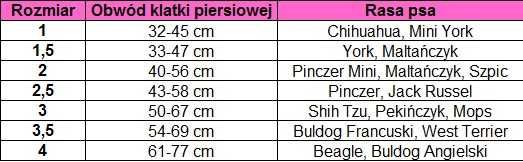 SZELKI dla psa Mops Shih Tzu Shiba 50-67cm TRE PONTI różowy kamuflaż