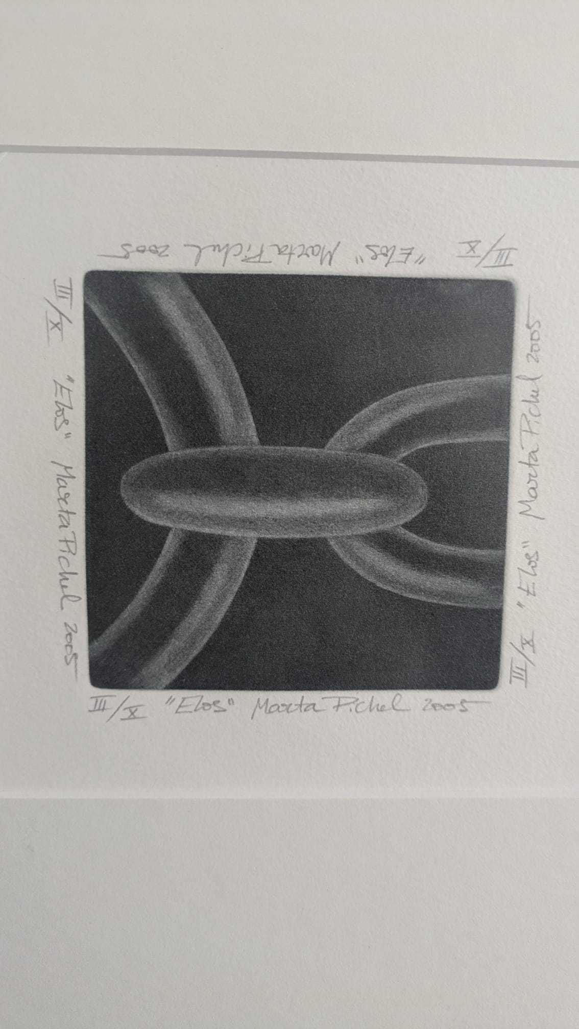 Gravura Original "Elos" (3/10) de Marta Pichel, Assinada, Arte Moderna