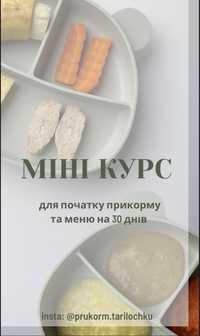 Міні курс для початку прикорму та меню на 30 днів