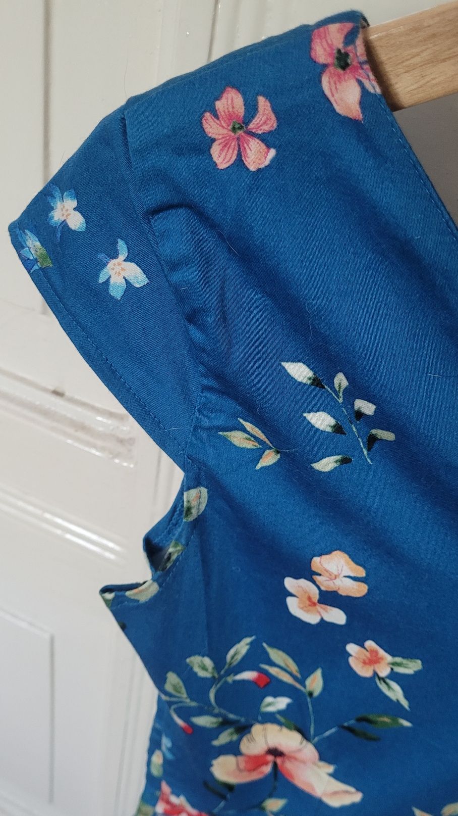 Sukienka niebieska w kwiaty r. XS 34 Orsay wiosna lato