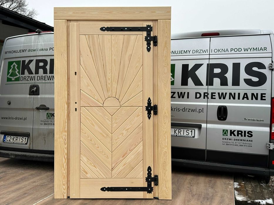 Drzwi zewnętrzne Lite  drewniane na wymiar  góralskie CAŁA POLSKA