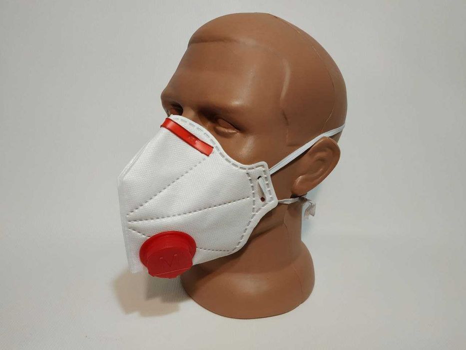 Маска захисна Респіратор Мікрон FFP3 з червоним клапаном до 2025-2026