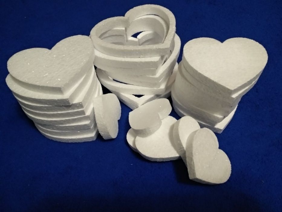 Свадебный декор, монограммы, сердца разных размеров из пенопласта