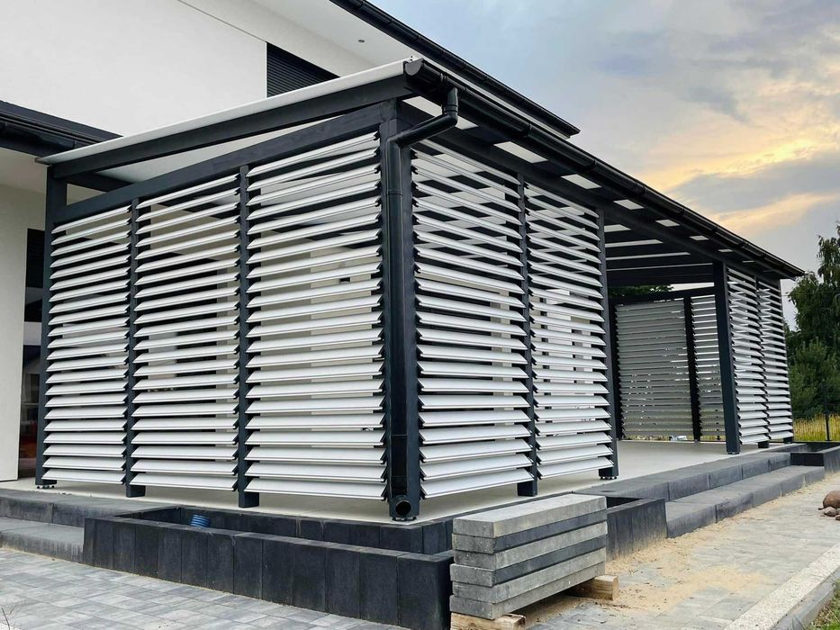 Uchwyt antracyt żaluzje drewniane ruchome deseczki tarasowe producent