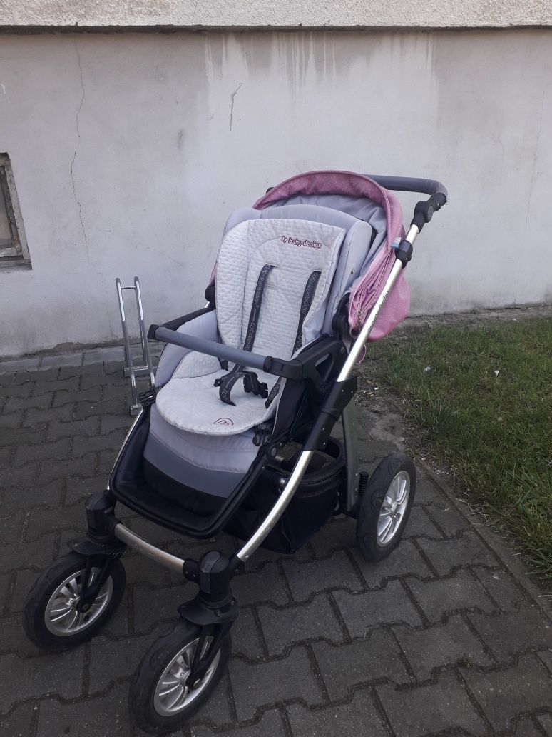 Wózek dziecięcy 2w1 Baby Design Dotty szaro - różowy