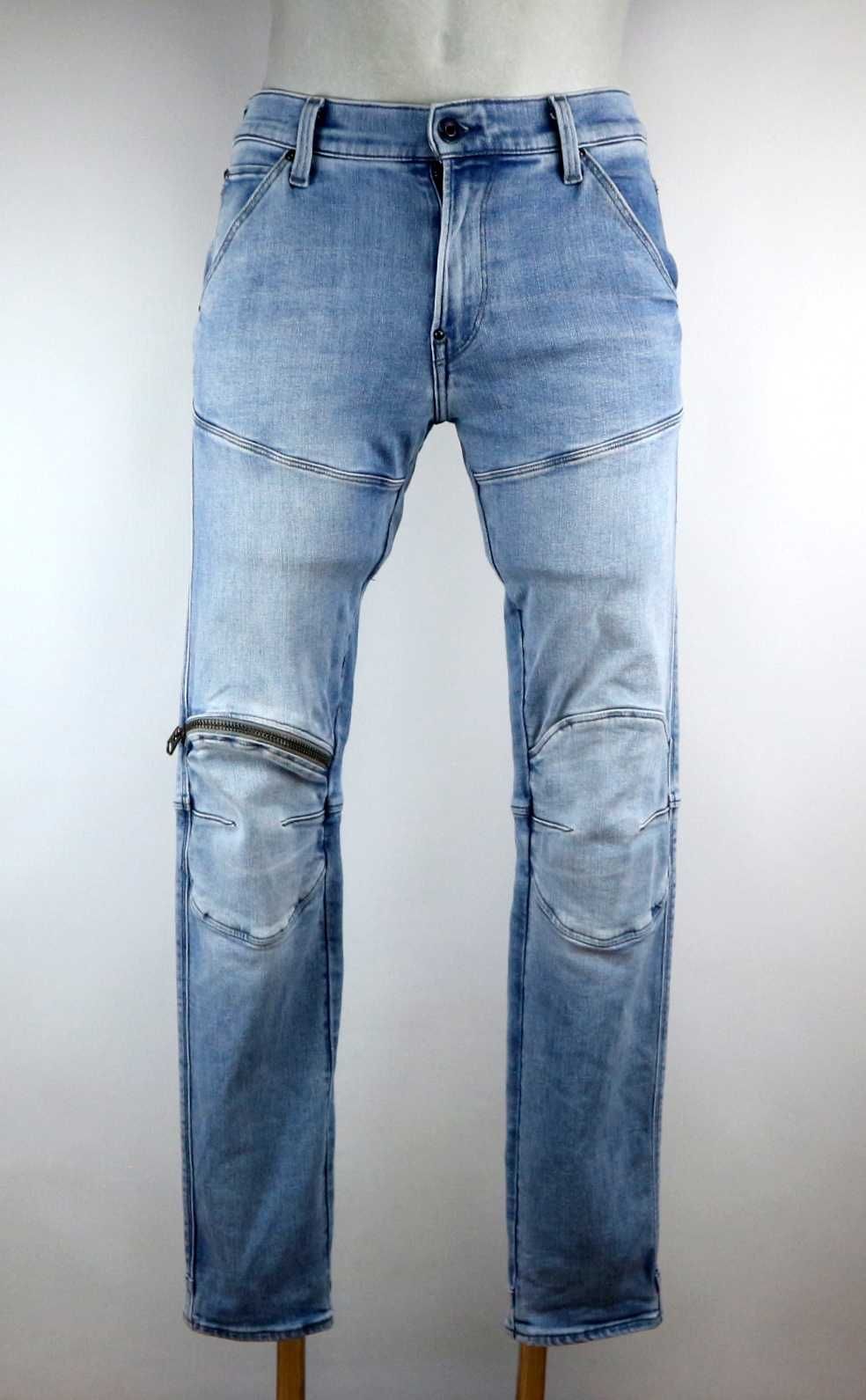 G-star 5620 3D Zip Knee Skinny spodnie jeansy W29 L32 pas 2 x 39/42 cm