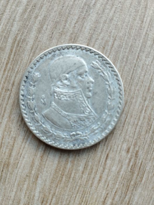 Moeda 1 peso mexicano prata