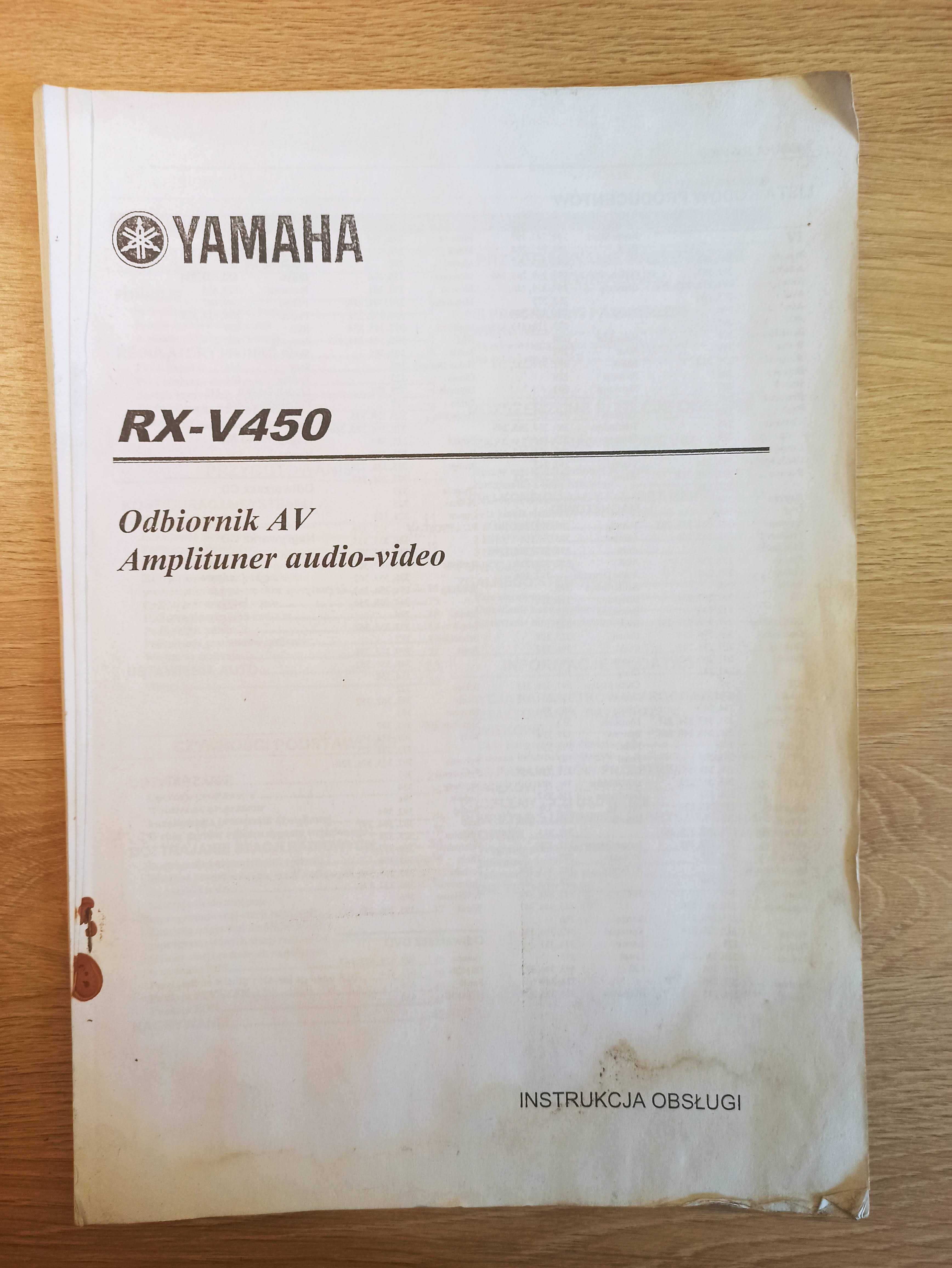Instrukcja obsługi YAMAHA RX-V350 LUB RX-V450 w języku polskim