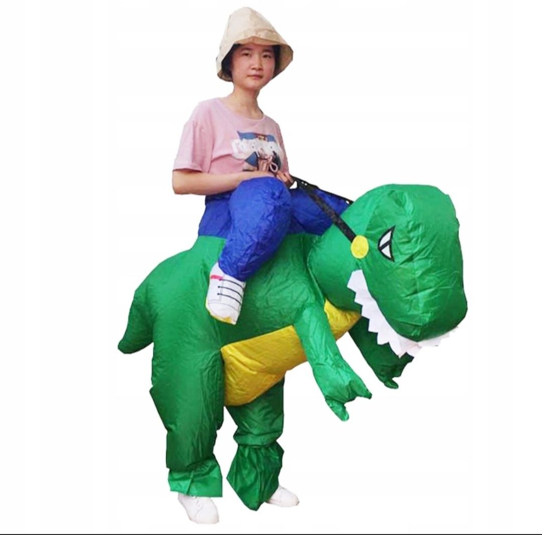 Nadmuchiwany Kostium Zielonego Dinozaura RESTEQ dla Dorosłych