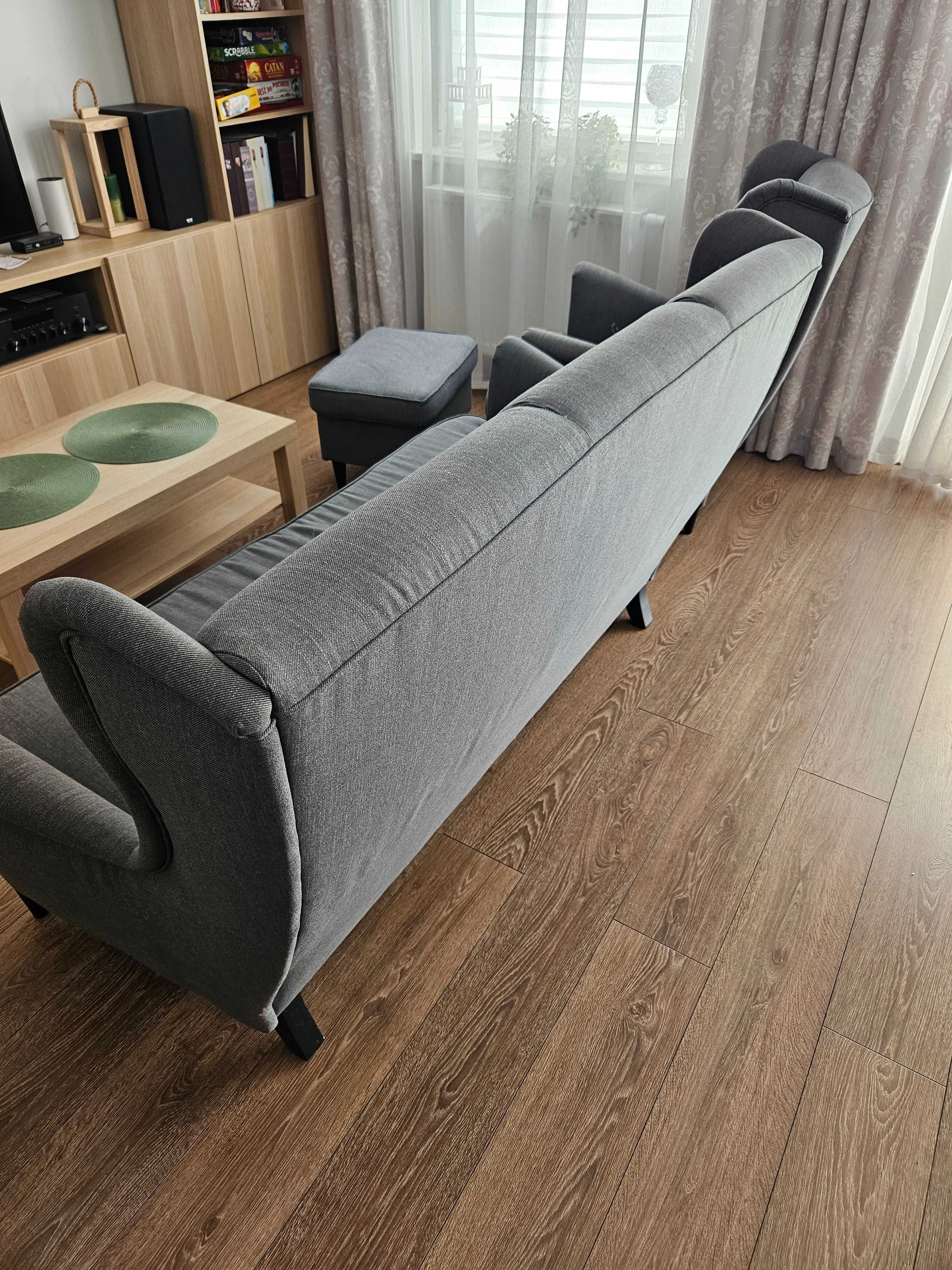 Sofa 3 osobowa IKEA STRANDMON, ciemnoszara