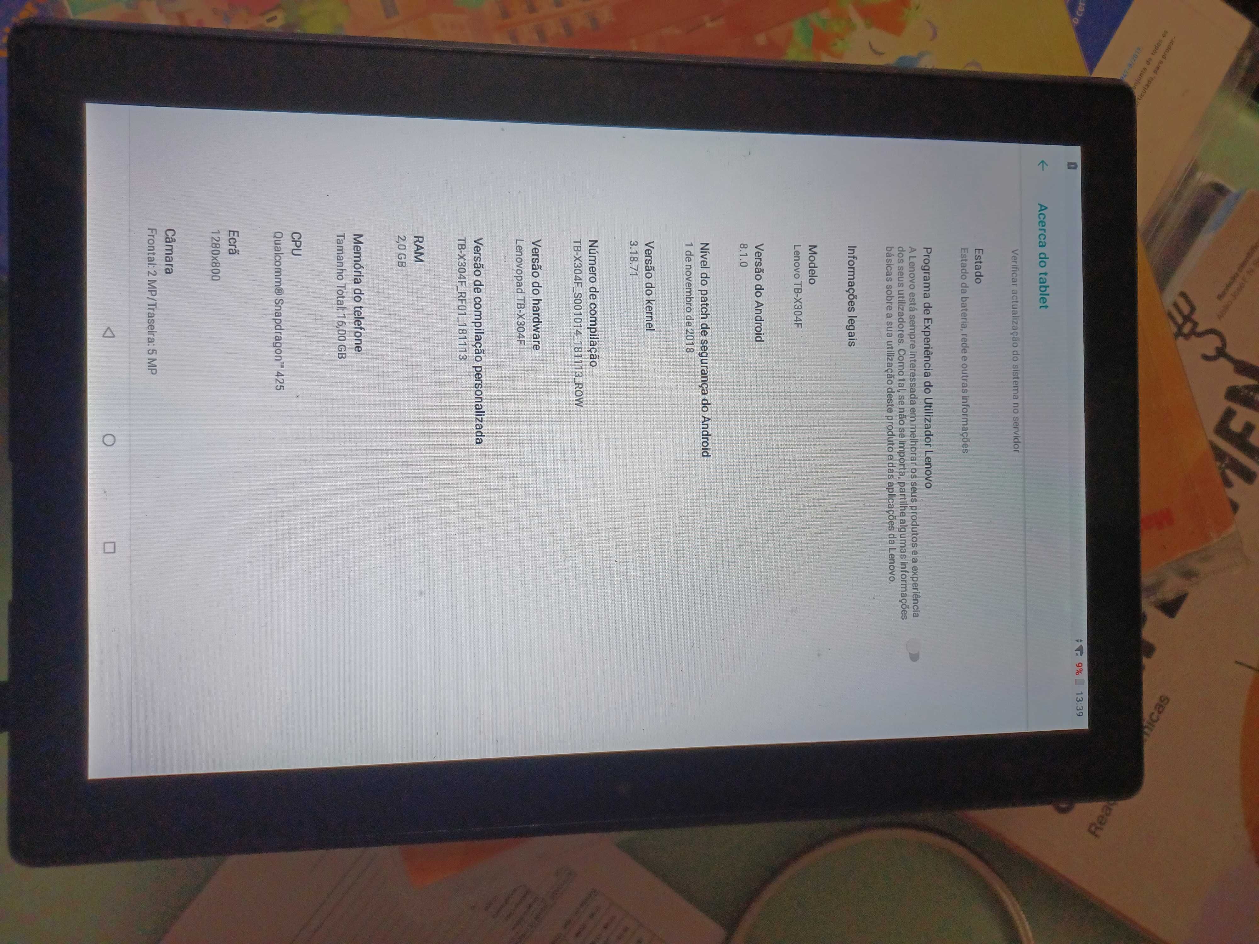 Tablet Lenovo preto